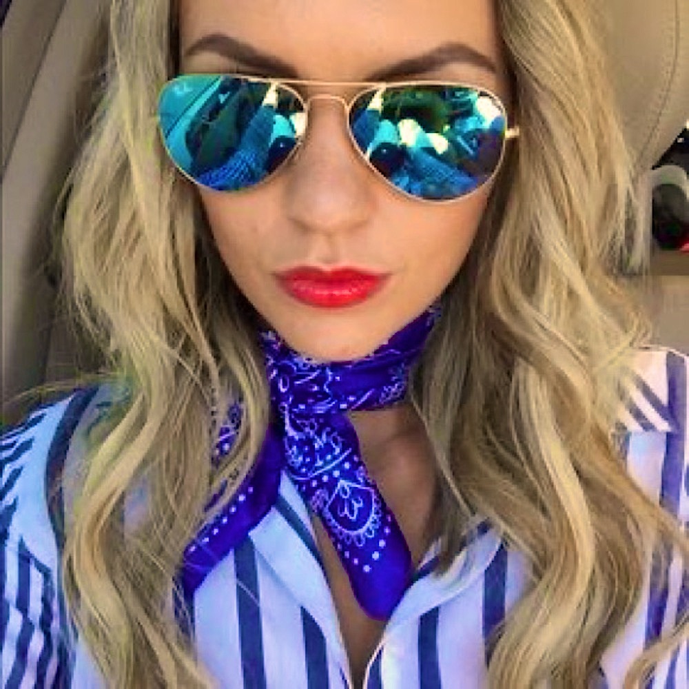 Ray-Ban Blue Aviator Sunglasses - Picture 9 of 14